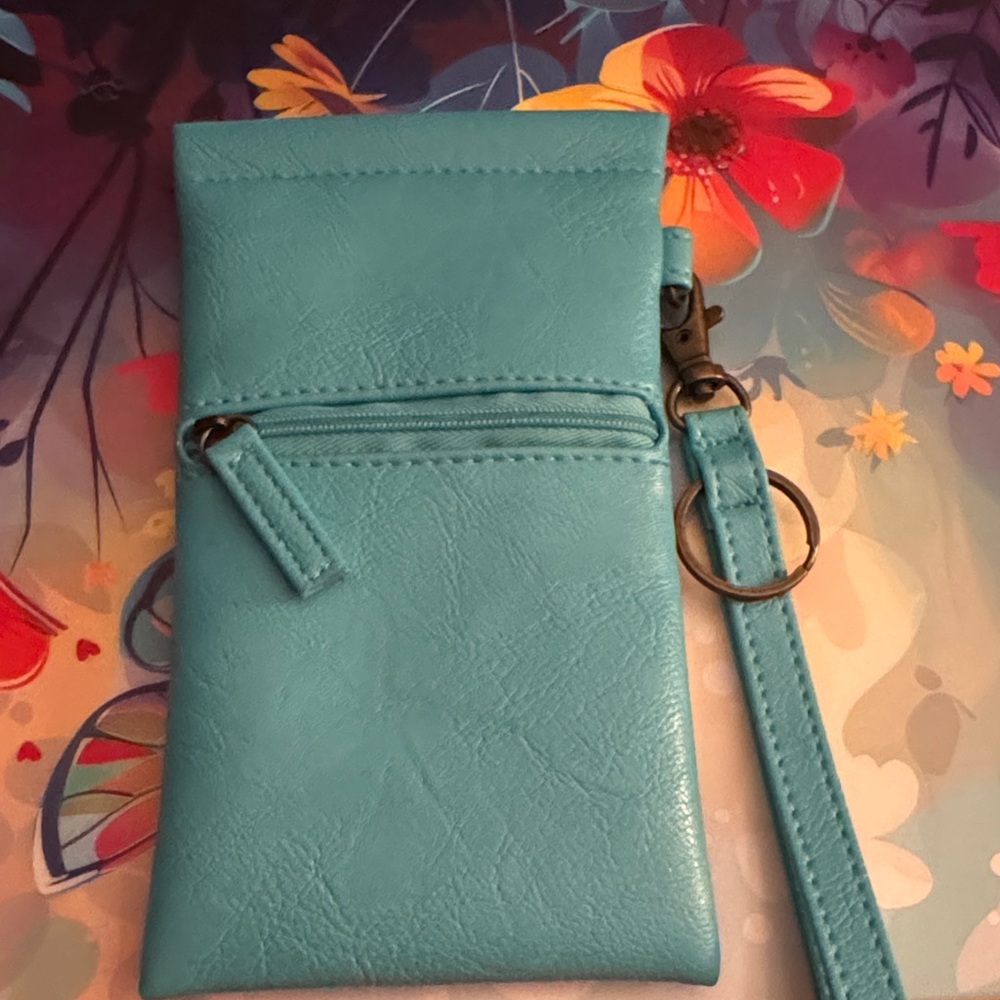 Turquoise Faux Leather Eyeglass Case